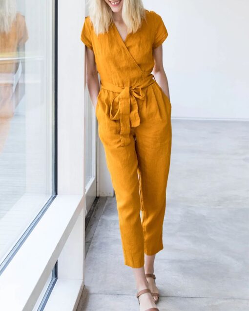 V Neck Side Up Jumpsuit