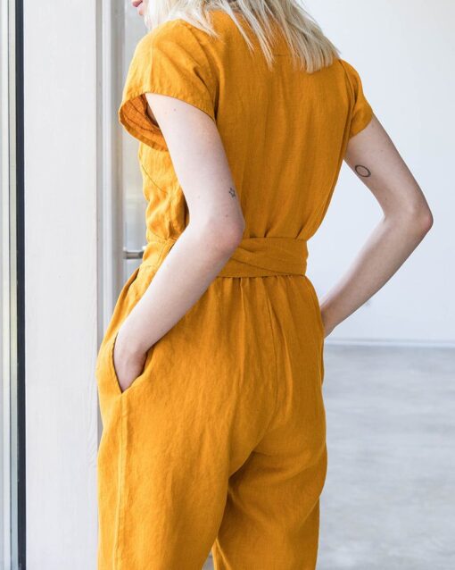 V Neck Side Up Jumpsuit - Image 2