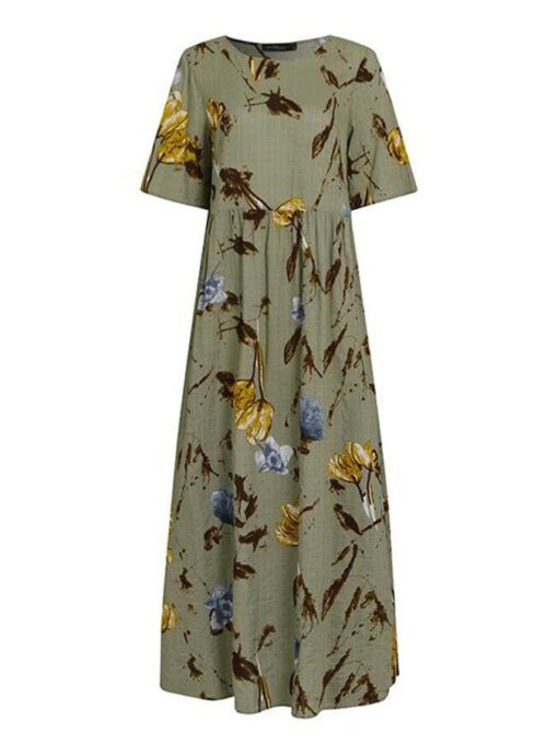 Vintage Print Dress - Image 4