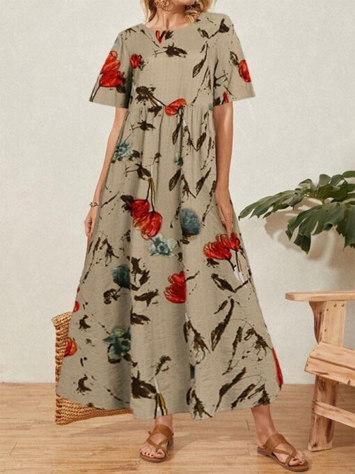 Vintage Print Dress - Image 11