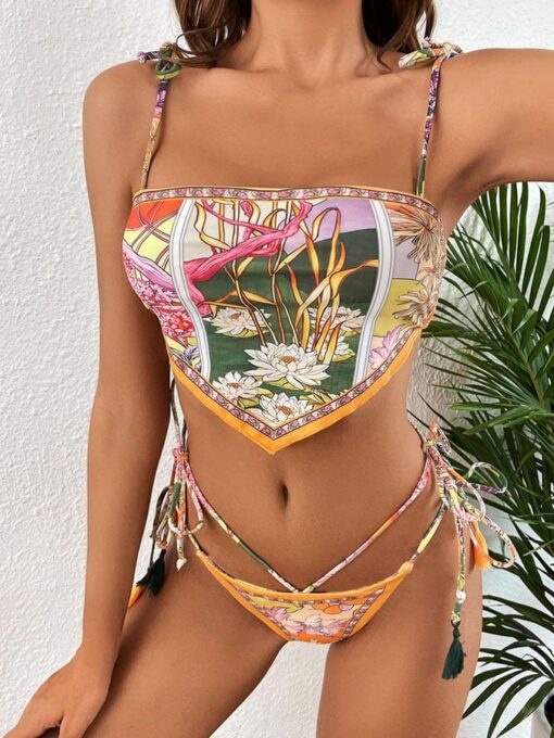 Split bikini retro bohemian ethnic sexy swimsuit - Image 2