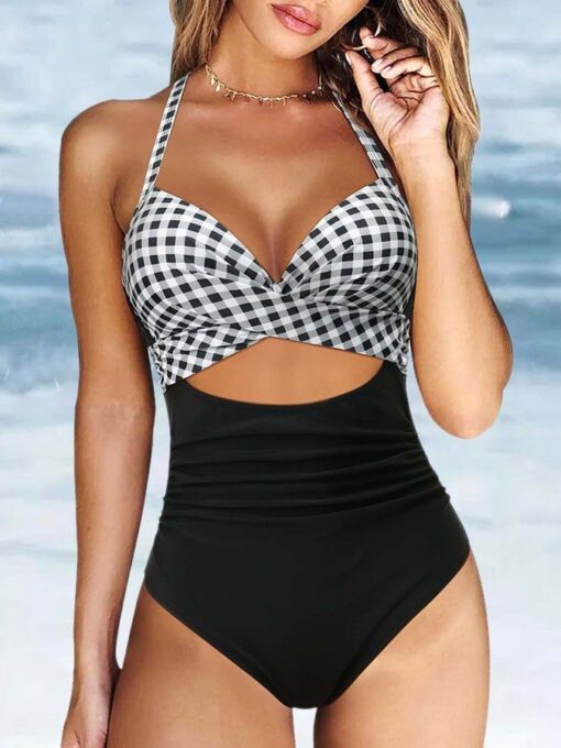 Two-Piece Cross High Waist Split Swimsuit - Image 2