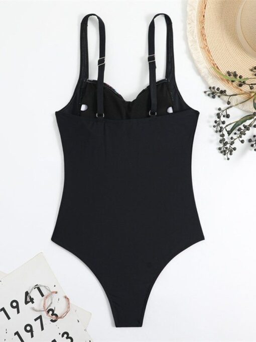 Vintage Bohemian one-piece sling triangle swimsuit conservative bikini swimsuit - Image 7