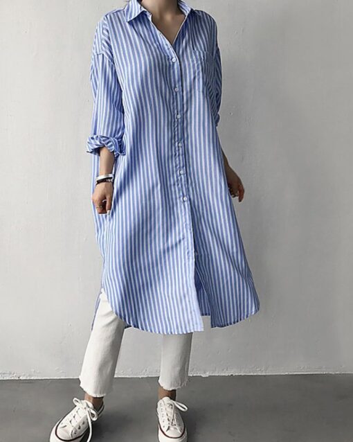 Striped Shirt Dress - Image 5