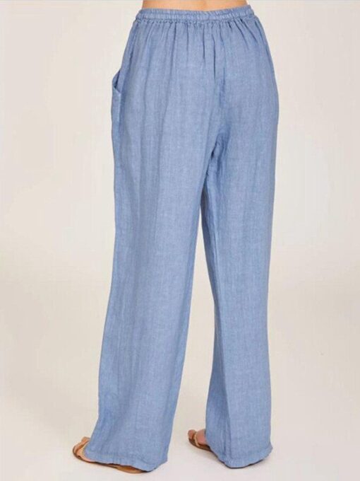 Women's casual cotton linen loose trousers - Image 6