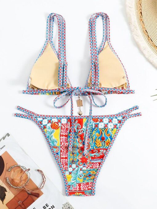 Split bikini retro ethnic sexy swimsuit - Image 5