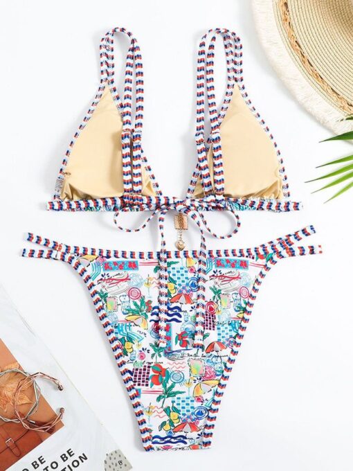 Split bikini retro ethnic sexy swimsuit - Image 7