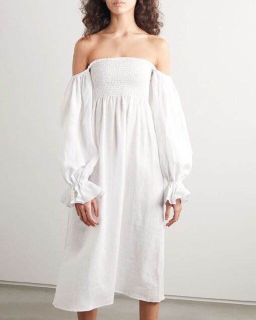 Off-Shoulder Long-Sleeve Dress - Image 4