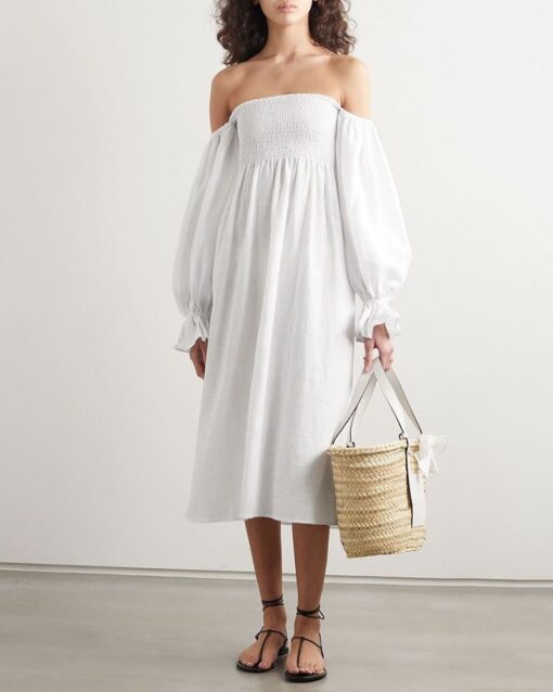 Off-Shoulder Long-Sleeve Dress - Image 2