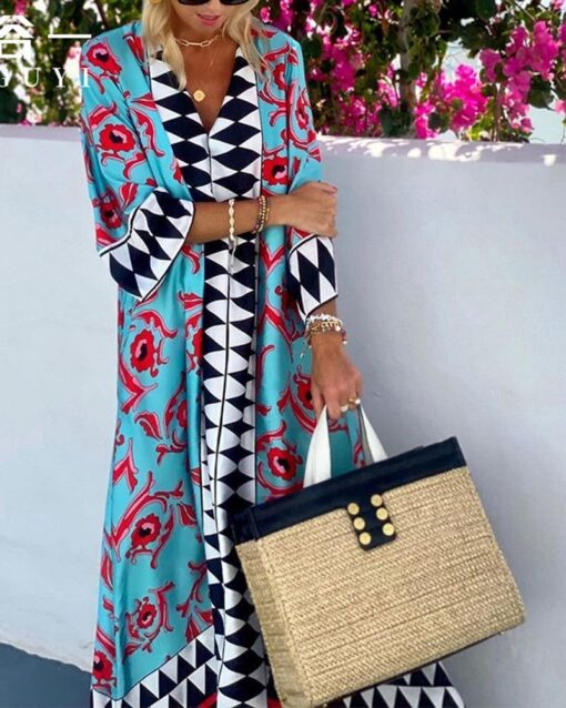 Boho Chic Casual Print Maxi Dress - Image 2