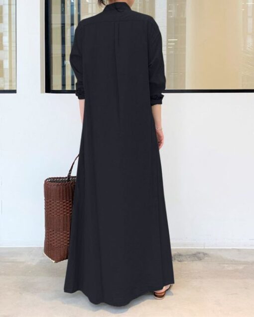 Casual Loose Shirt Maxi Dress - Image 2