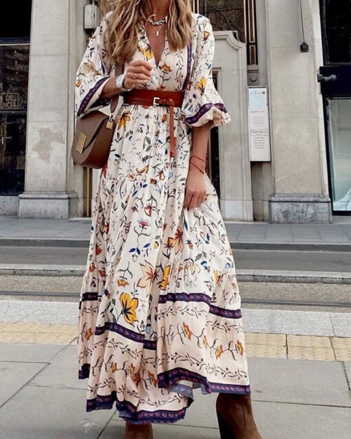 Fashion Print Boho Dress - Image 2