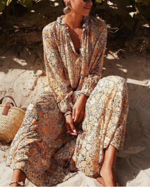 Floral Boho Print Dress - Image 6