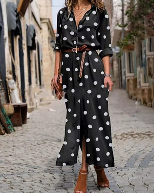 Polka Dot Print Dress (without Belt)