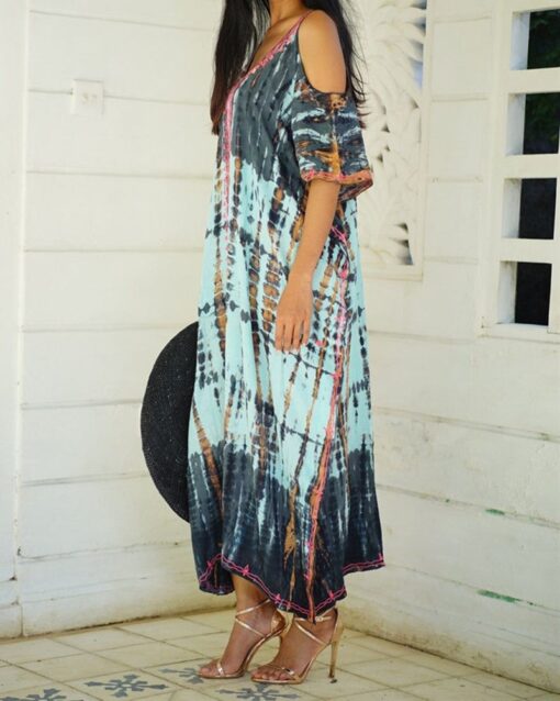 Tie-dye Snake Print Loose-fitting Robe - Image 2