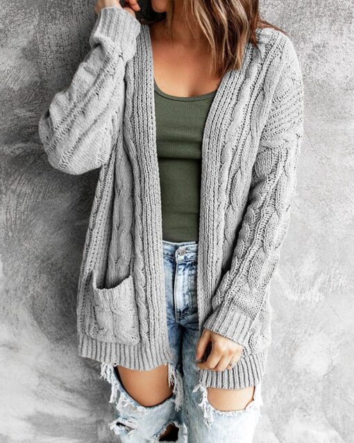 Twist Knit Cardigan Sweater - Image 2