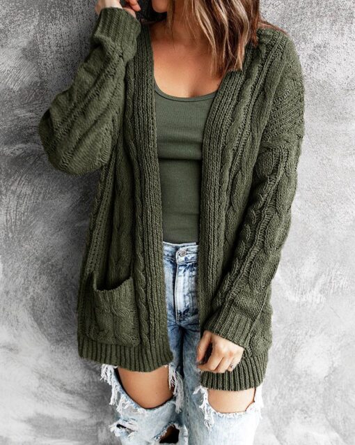 Twist Knit Cardigan Sweater