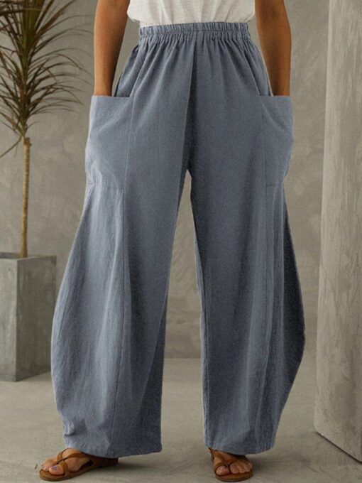 Women's Pure Color Cotton Casual Pants - Image 6