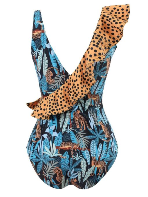 Leopard Ruffle Swimsuit Two-Piece Set - Image 5