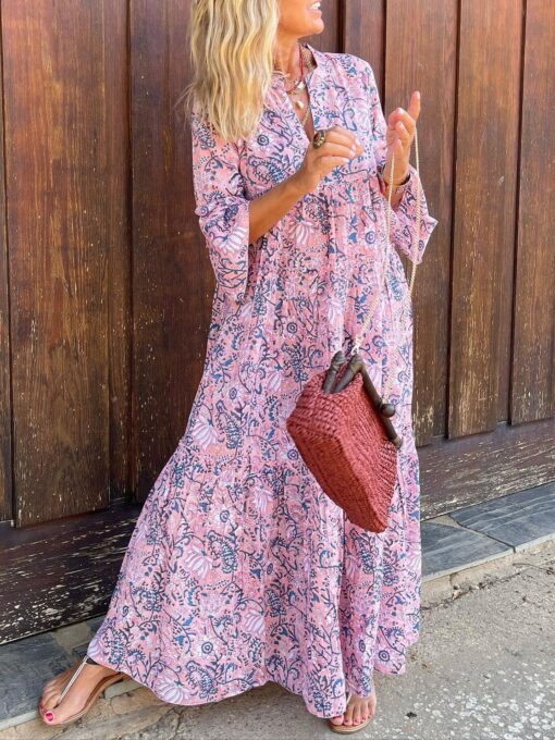 Floral Comfy Vacation Maxi Dress