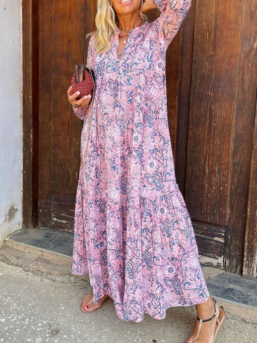 Floral Comfy Vacation Maxi Dress - Image 2