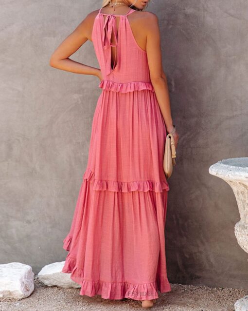 Irregular Cake Skirt Sleeveless Long Dress - Image 2