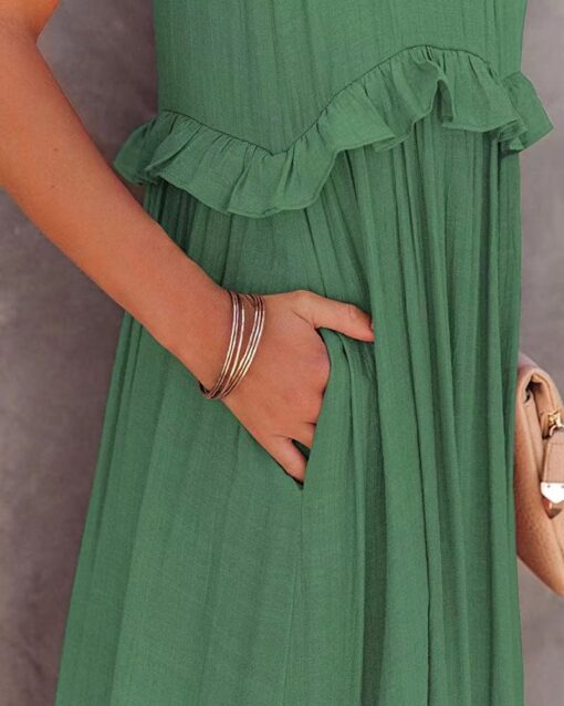 Irregular Cake Skirt Sleeveless Long Dress - Image 7