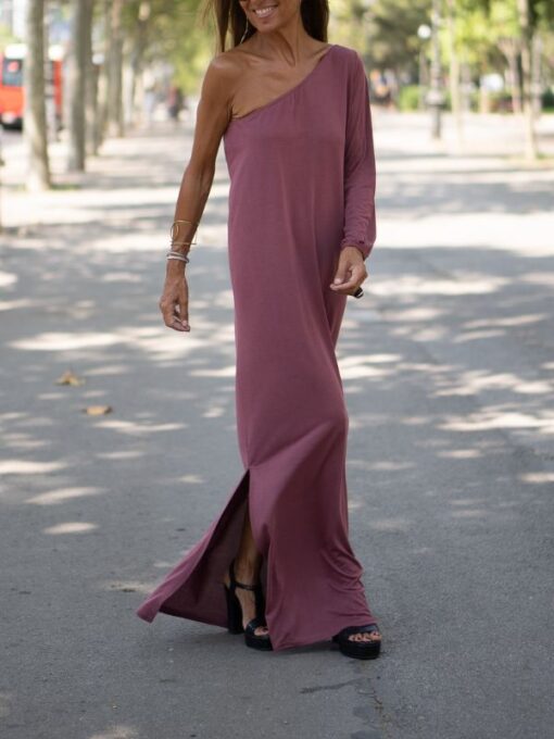 One Shoulder Comfy Dress - Image 4