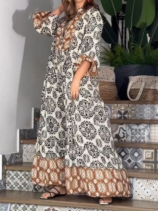 Women's Casual Graphic Print Maxi Dress