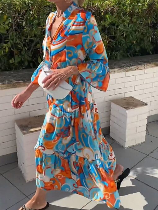 Women's Floral Printed Maxi Dress - Image 2