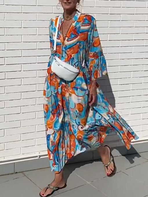 Women's Floral Printed Maxi Dress - Image 4