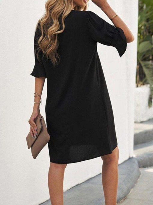 Women's Simple V-Neck Loose Dress - Image 2