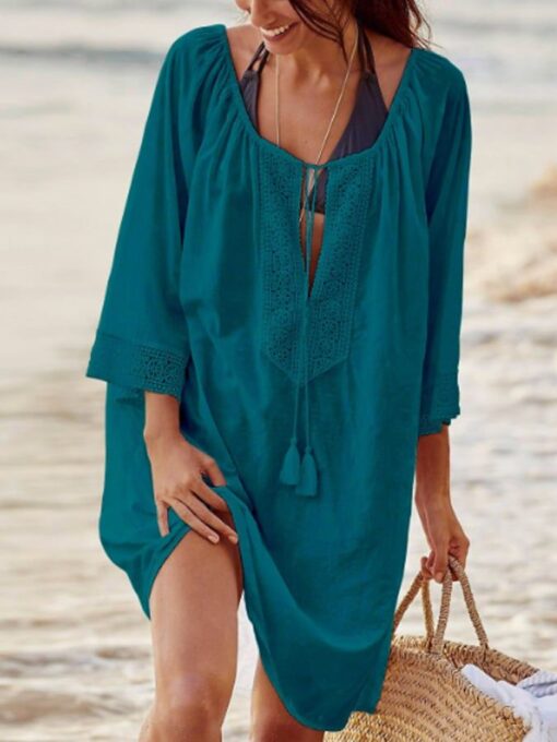 Women's Casual Hollow-out Cotton Linen Blouse - Image 4