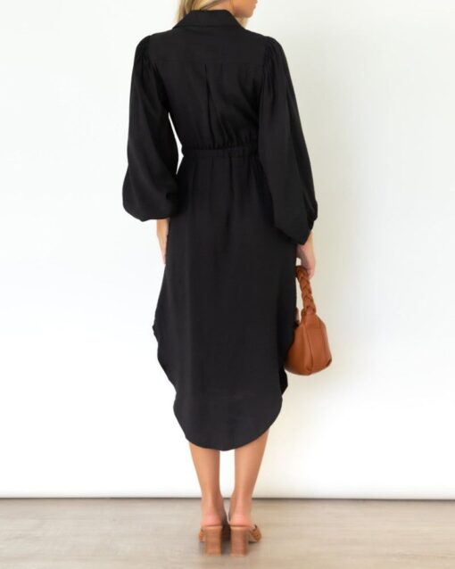 Tie-waist Lapel Shirtdress - Image 6