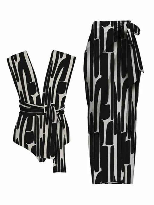 Women's Vintage Print Vacation One-Piece Swimsuit