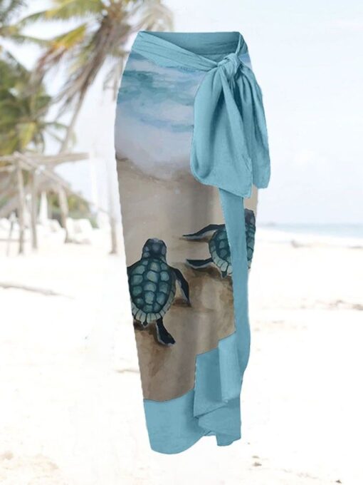 Resort Turtle Print Swimsuit And Apron - Image 3