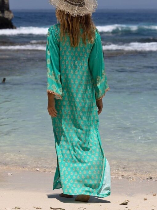 Chiffon Bohemian Print Resort Dress - Image 3