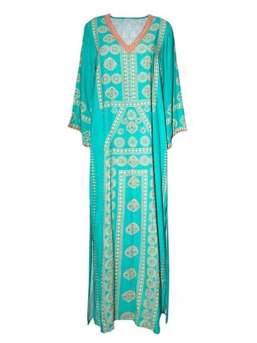 Chiffon Bohemian Print Resort Dress - Image 4