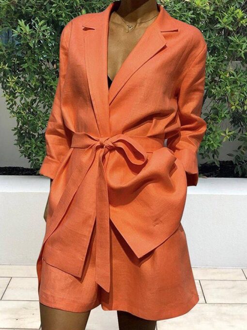 Casual Solid Color Two-Piece Suit - Image 4