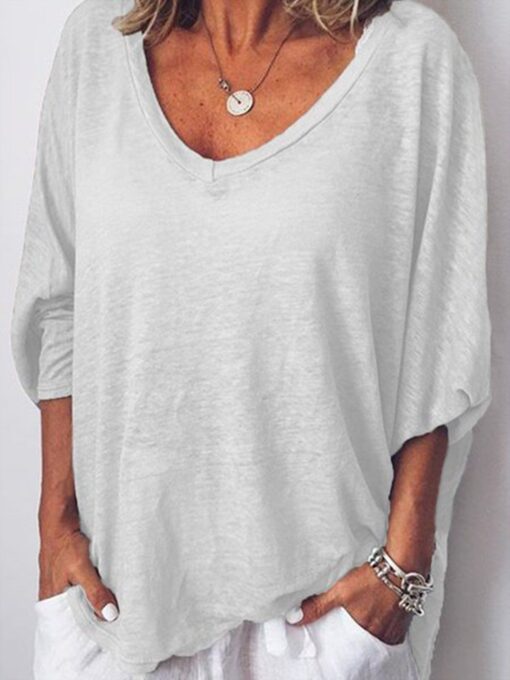 Women's Casual Pure Color Long Sleeve T-Shirt - Image 4