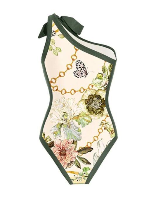 Women's Vintage Floral Print One-Piece Swimsuit - Image 3