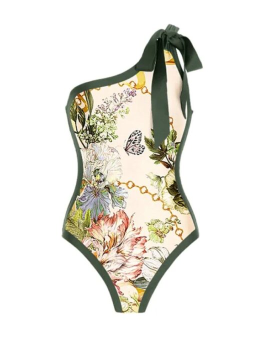 Women's Vintage Floral Print One-Piece Swimsuit - Image 2