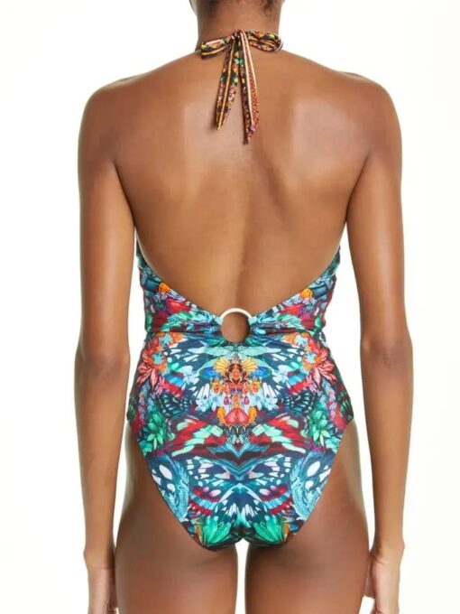 Women's Vintage Print Vacation One-Piece Swimsuit - Image 5