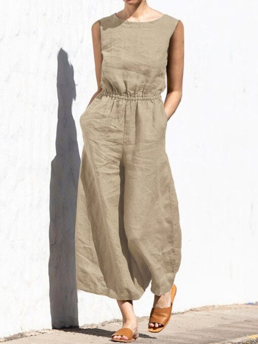 Casual Loose Solid Color Jumpsuit