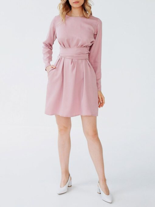 "Selena" Linen Pink Dress - Image 5