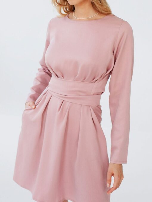 "Selena" Linen Pink Dress - Image 4