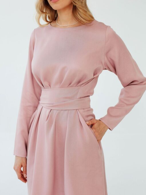 "Selena" Linen Pink Dress - Image 7