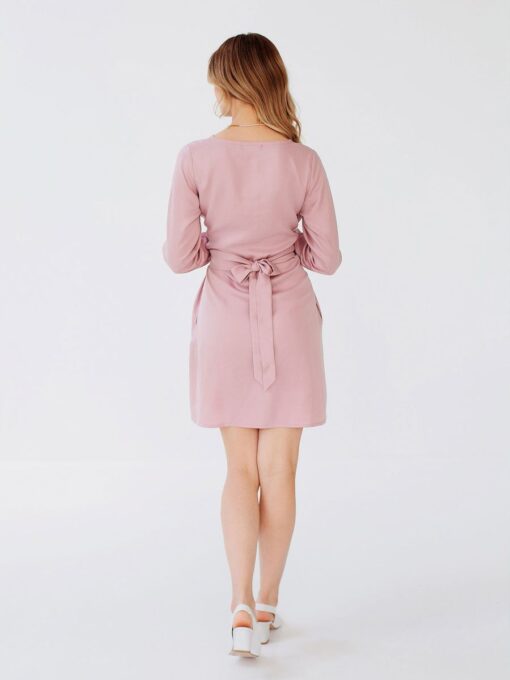 "Selena" Linen Pink Dress - Image 9