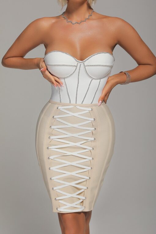 Bandage Hot Drill Pencil Skirt Dresses