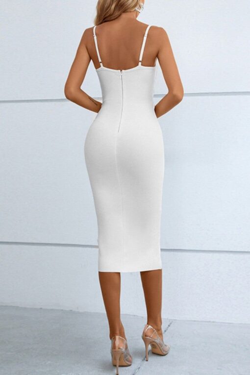 Sexy Casual Solid Backless Spaghetti Strap One Step Skirt Dresses - Image 2